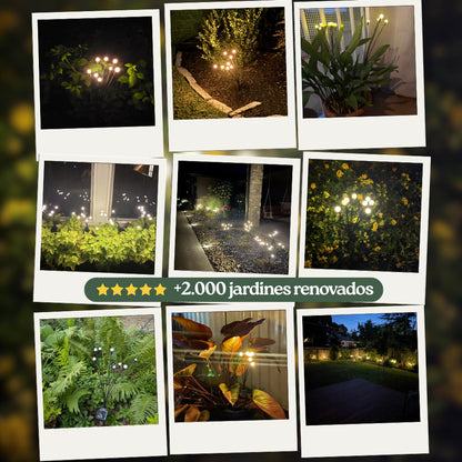 2x1 Ramo de luces solares para jardín + Girnalda solar forma de gota de Regalo