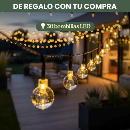2x1 Ramo de luces solares para jardín + Girnalda solar forma de gota de Regalo